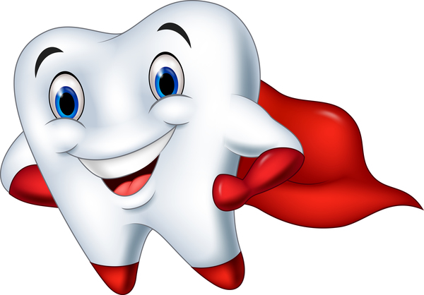 600x418 Cartoon Teeth With Superman Vector