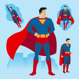 160x160 Superhero Couple Of Flat Superman And Superwoman Stock Image And