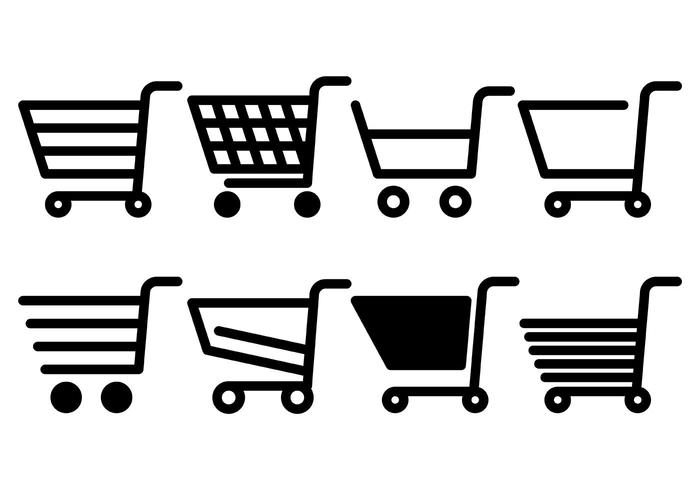 700x490 Supermarket Cart Vector Set