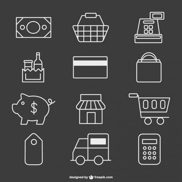 626x626 Supermarket Icons Vector Free Download