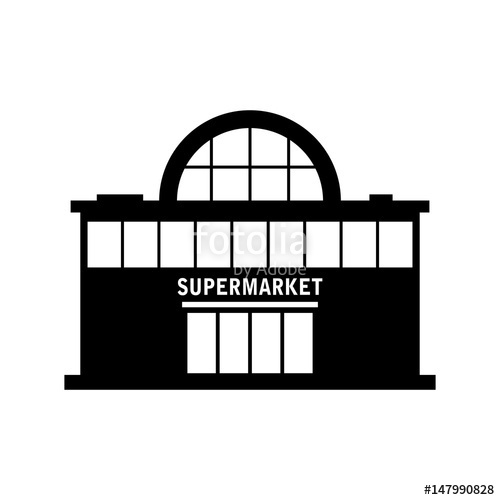 500x500 Supermarket Vector Icon On White Background Stock Image And