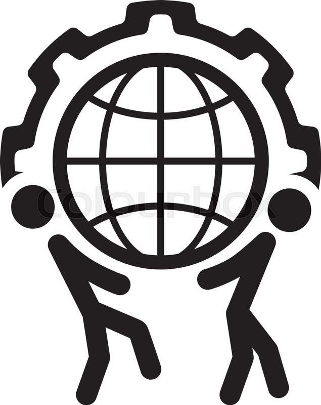 635x800 Global Support Icon. Flat Design. Business Concept. Isolated