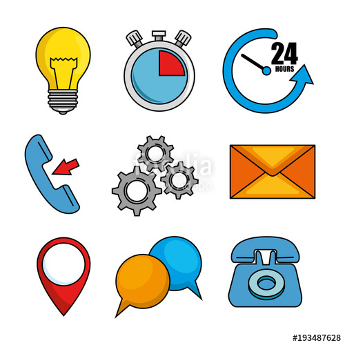 500x500 Set Of Call Center Support Icon Vector Illustration Graphic Design