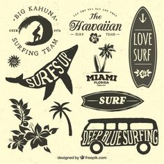 236x236 Vintage Surf Board With Type