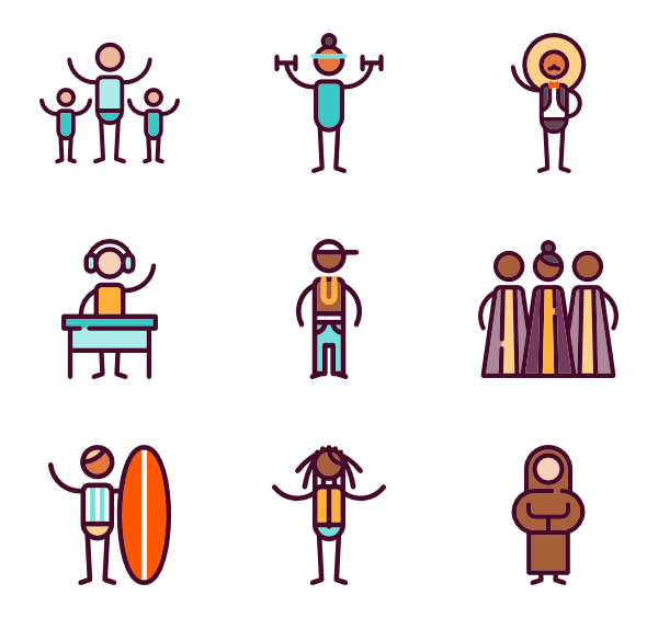 600x564 Surfing Icons