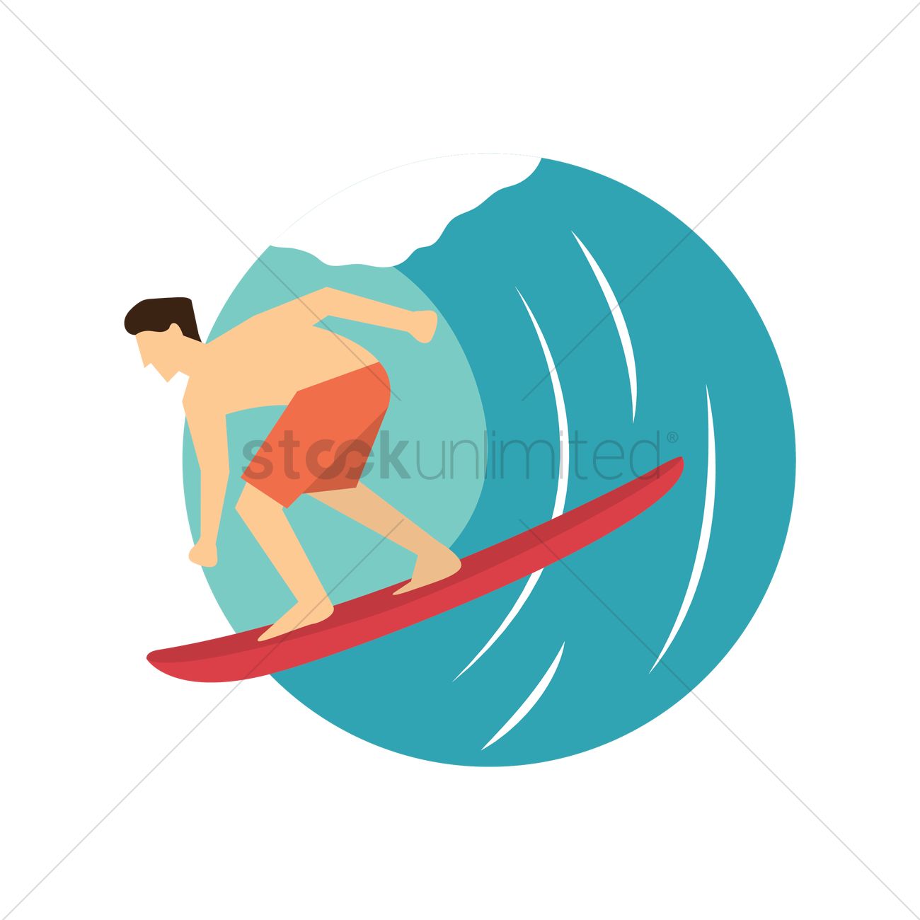 1300x1300 Free Man Surfing Vector Image