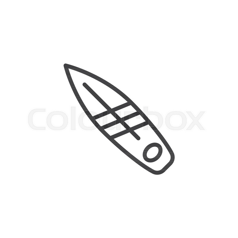 800x800 Surfboard Outline Icon. Linear Style Sign For Mobile Concept And