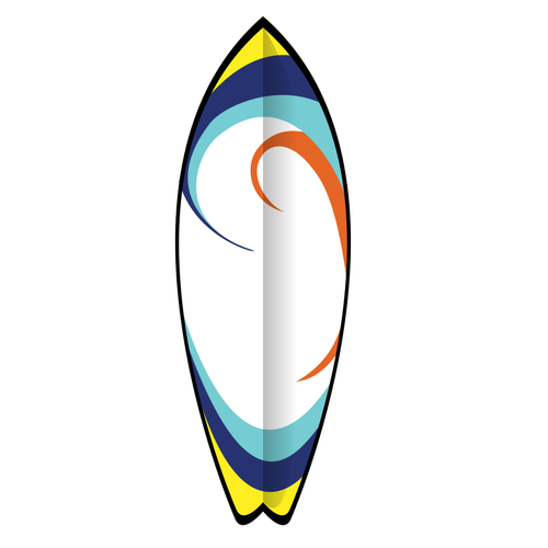 500x500 Summer Surfboard Vector Image Public Domain Vectors