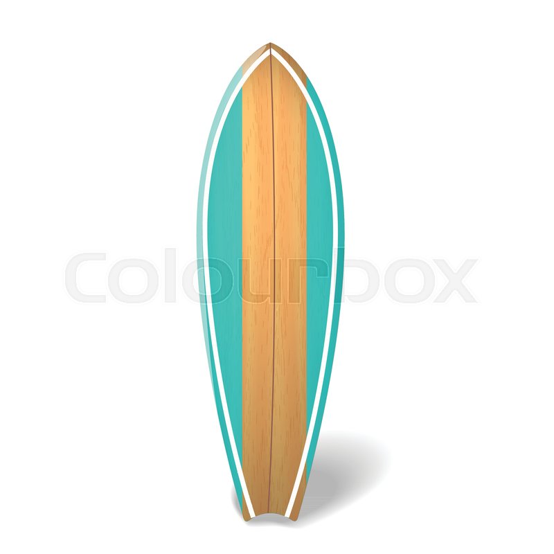 800x800 Wood Surf Board Summer Surfing Isolated Realistic Surfboard