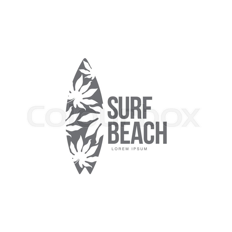800x800 Black And White Graphic Surfing Logo Template With Palm Tree