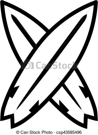340x470 Drawn Surfboard Vector