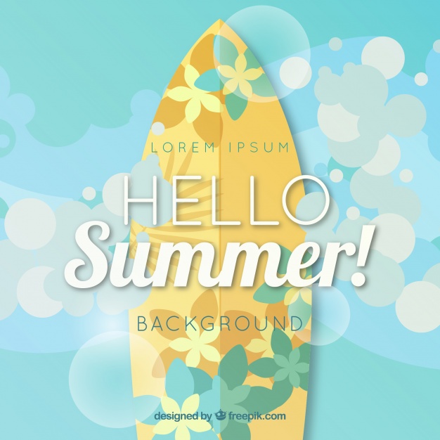 626x626 Summer Background With Surfboard Vector Free Download