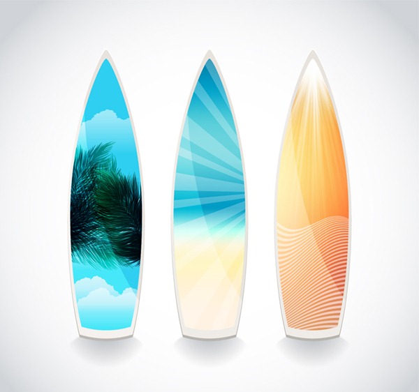 600x562 3 Stylish Surfboard Vector Graphics My Free Photoshop World