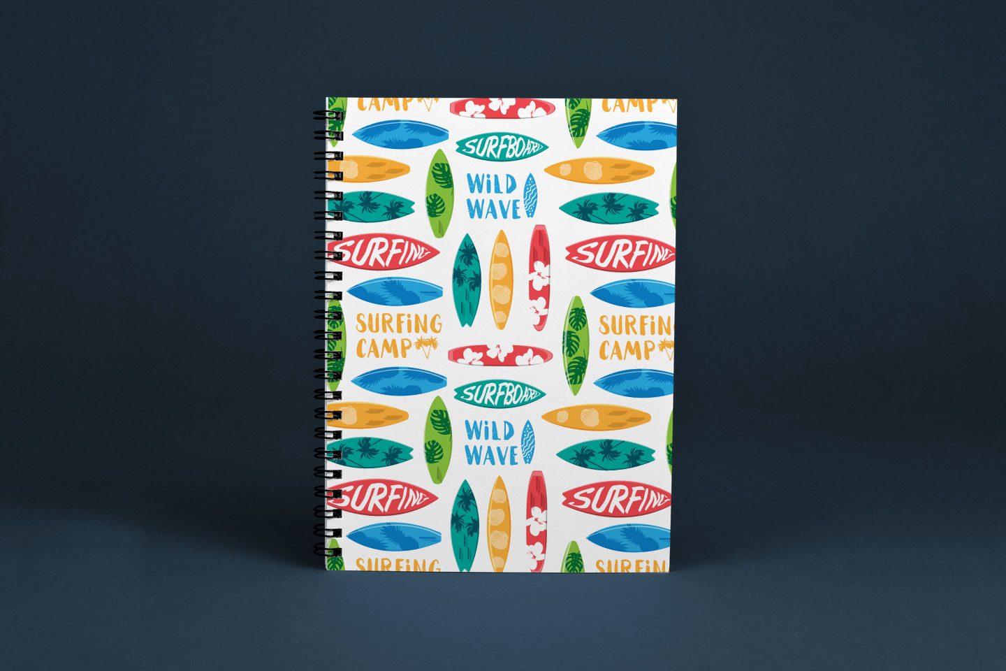 1440x960 Surfboard Vector Free Seamless Pattern