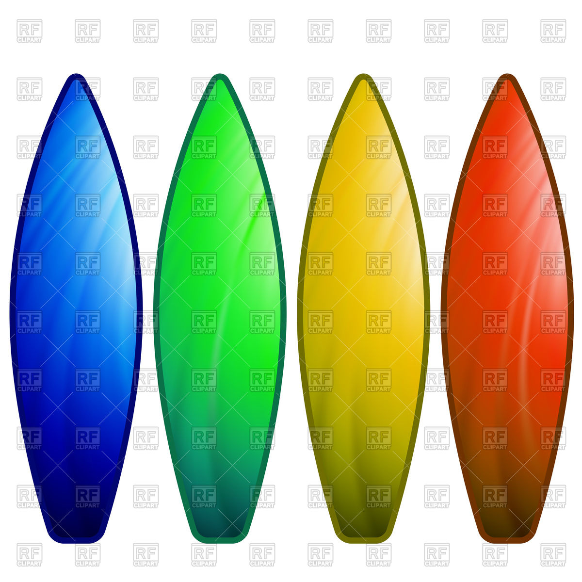 1200x1200 Set Of Surfboards Vector Image Vector Artwork Of Objects