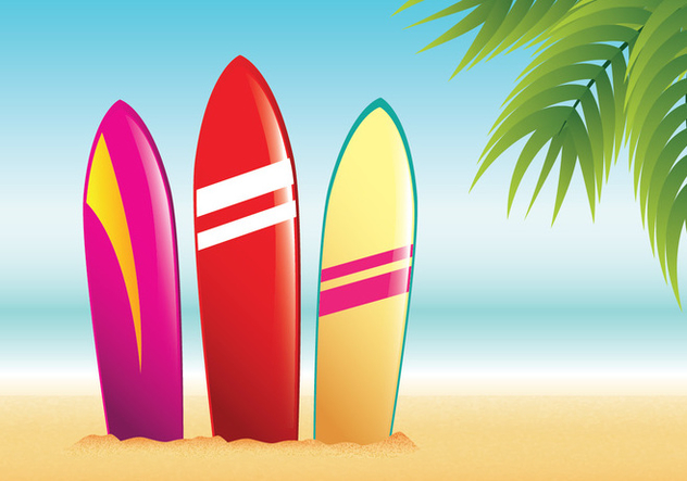 632x443 Surfboard Summer Beach Vector Free Vector Download 429051 Cannypic
