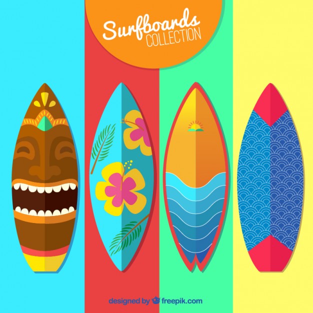 626x626 Colorful Surfboard Collection Vector Free Download