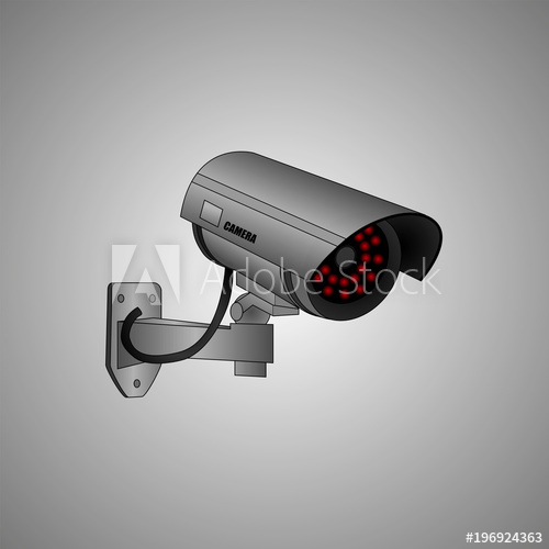 500x500 Security Surveillance Camera. Vector Video Camera. 3d Surveillance
