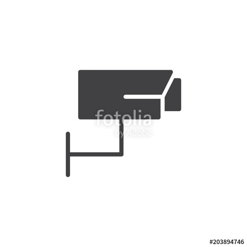 500x500 Surveillance Camera Vector Icon. Filled Flat Sign For Mobile