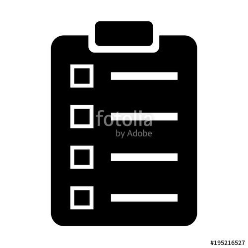 500x500 Monochrome Checklistsurvey Icon. Isolated On White Stock Image