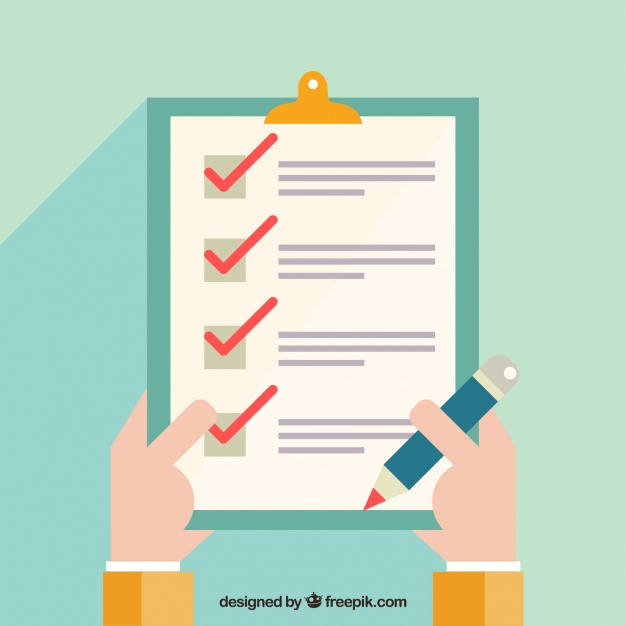 626x626 Flat Background Of Person Holding A Survey Vector Free Download