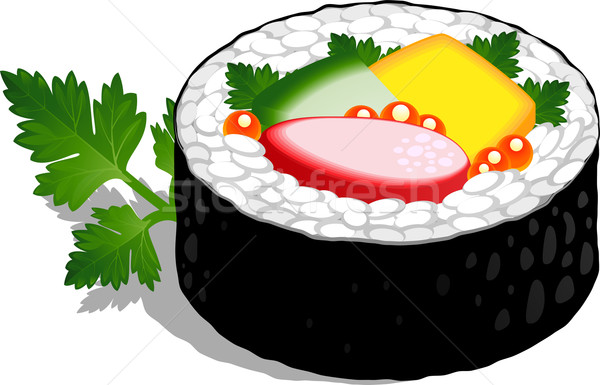 600x385 Sushi Roll Vector Illustration Marina Lvova (Jara3000) ( 1976667