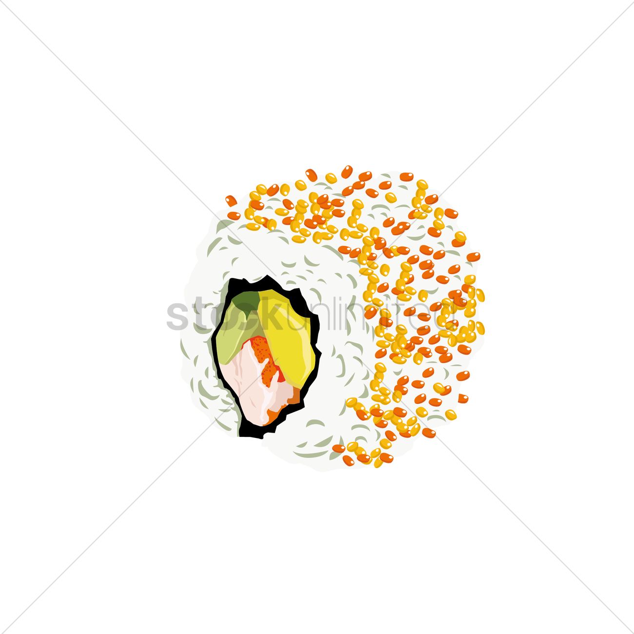 1300x1300 Sushi Roll Vector Image