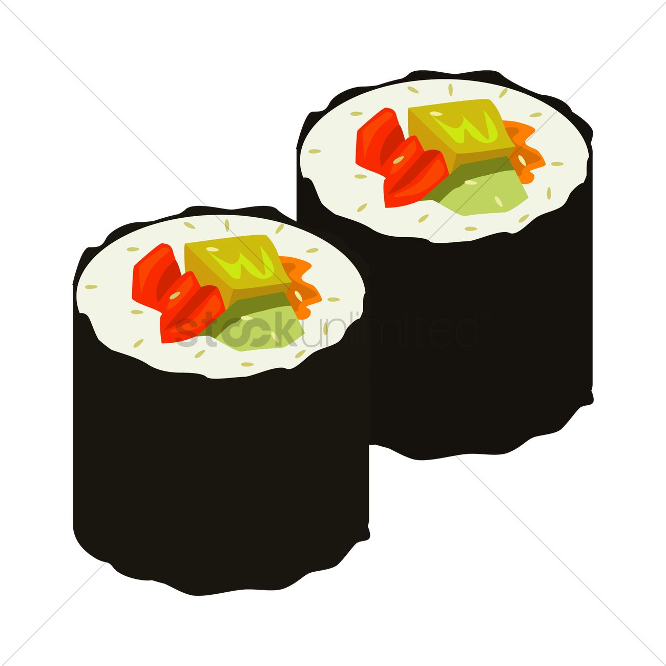 1300x1300 Sushi Roll Vector Image