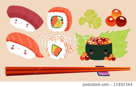 450x288 Japanese Food Illustration, Sushi Vector