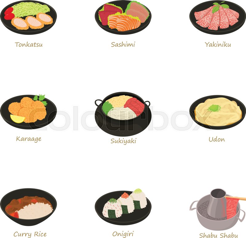 800x772 Sushi Icons Set. Cartoon Set Of 9 Sushi Vector Icons For Web