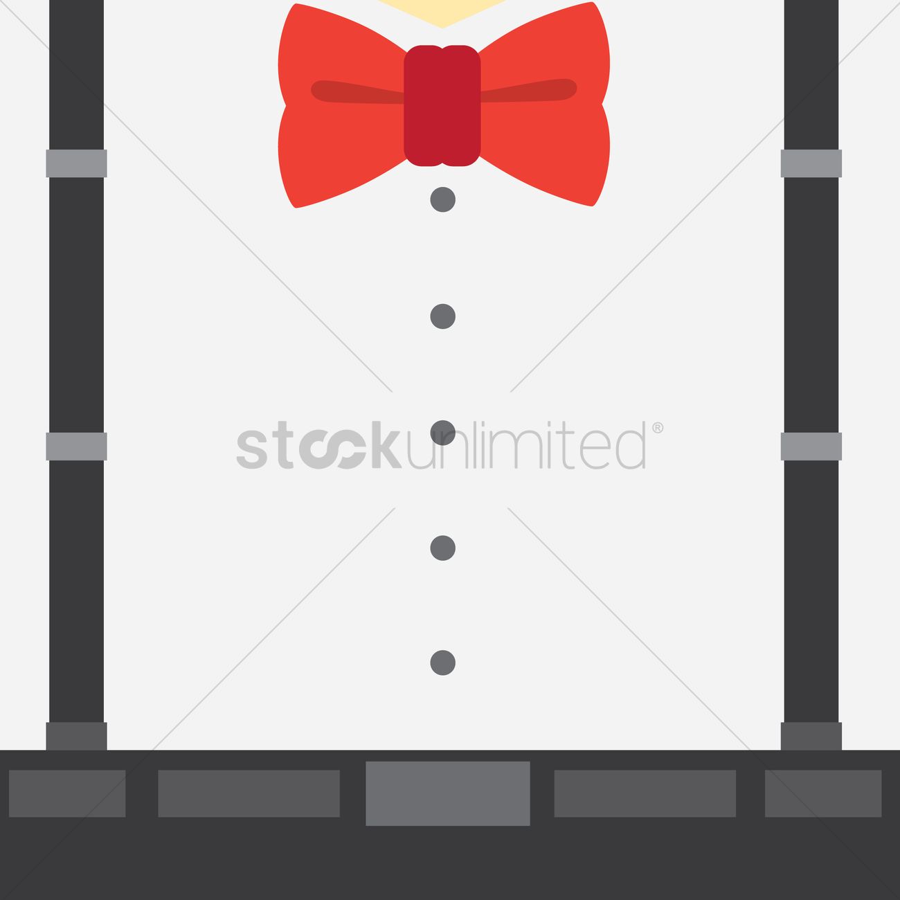 1300x1300 Suspenders And Bow Tie Vector Image