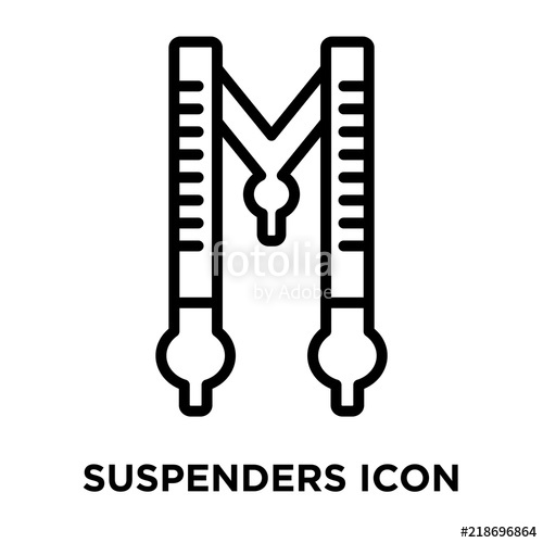 500x500 Suspenders Icon Vector Isolated On White Background, Suspenders