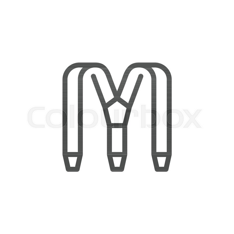 800x800 Suspenders Line Icon Isolated On White. Vector Illustration