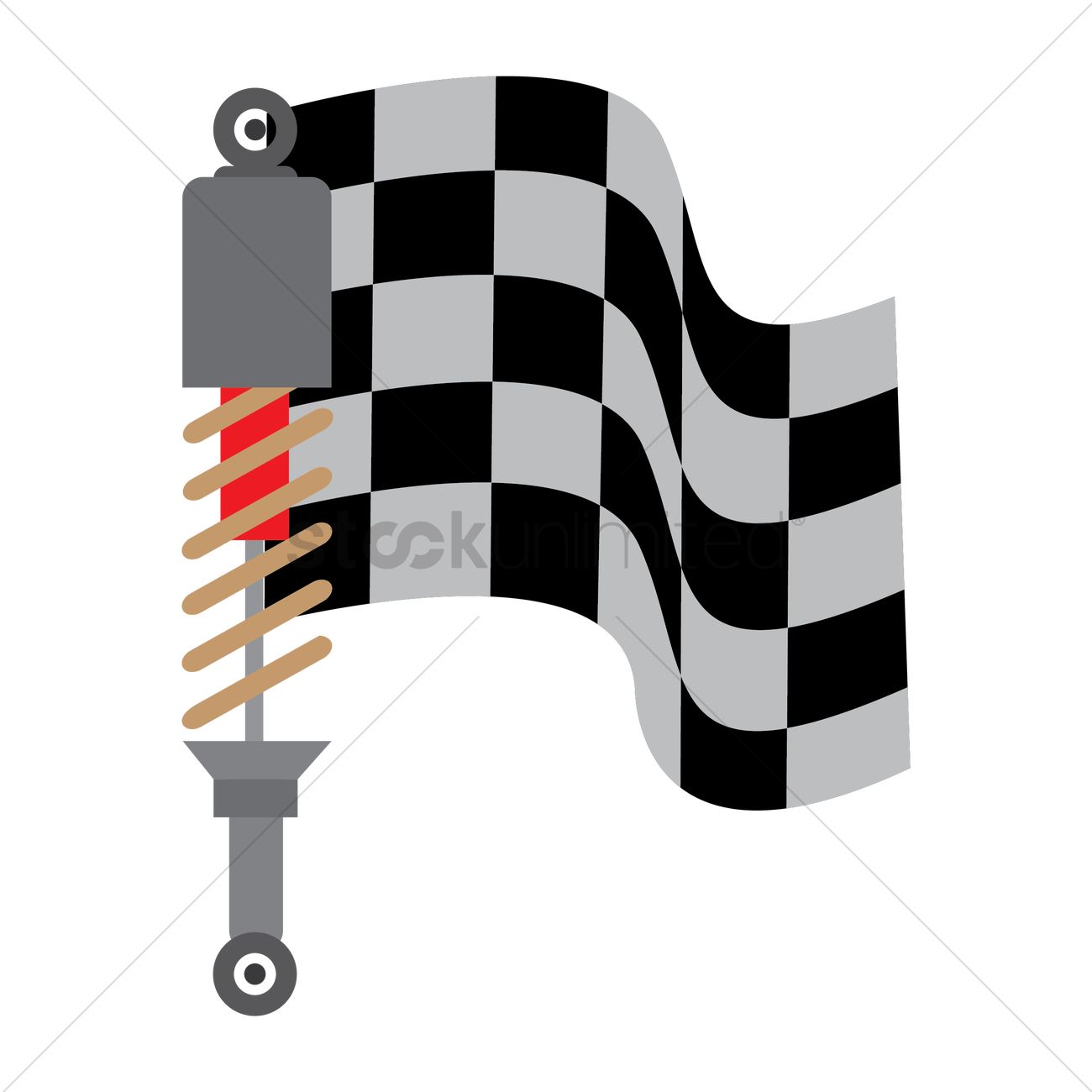 1300x1300 Race Flags With Vehicle Suspension Vector Image