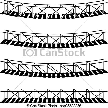 450x449 Simple Rope Suspension Hanging Bridge Black Symbol