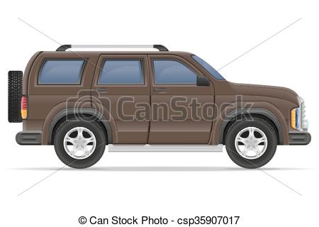 450x320 Suv Car Vector Illustration Isolated On White Background.
