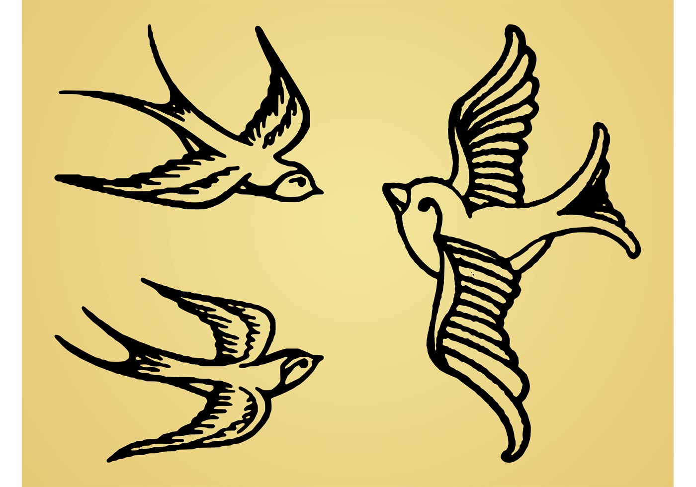 1400x980 Swallows Free Vector Art