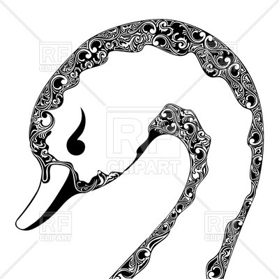 400x400 Ornamental Head Of Swan Vector Image Vector Artwork Of Plants