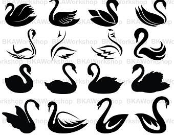 340x270 Swan Silhouette Etsy