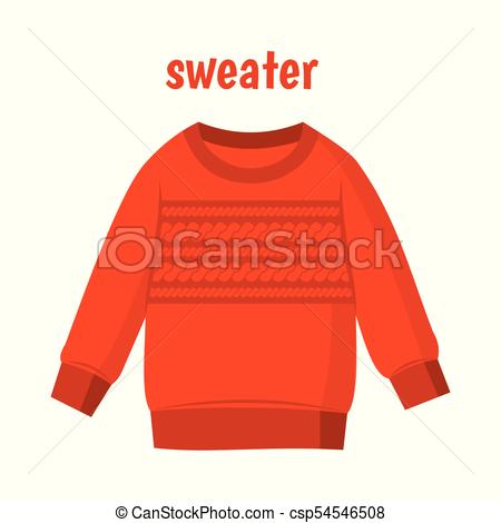 450x470 Red Sweater Vector Illustration Isolated On White Background.