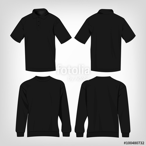 500x500 Sport Black Sweater And Polo Shirt Isolated Set Vector Stock