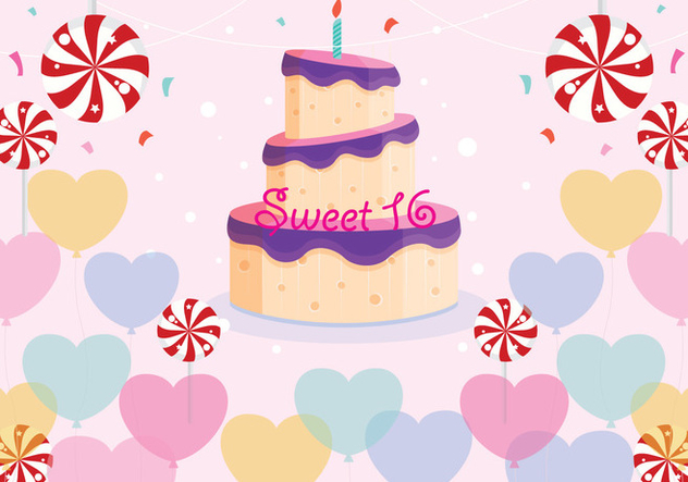 632x443 Sweet 16 Birthday Vector Free Vector Download 341583 Cannypic