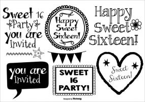 285x200 Sweet 16 Party Free Vector Graphic Art Free Download (Found 13,832