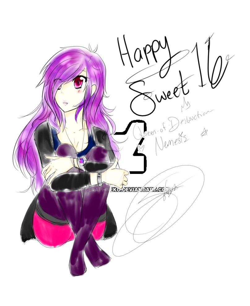 808x989 Vector Sweet 16 Watercolor Background Happy