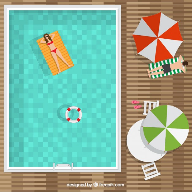 626x626 Swimming Pool In A Top View Background Vector Free Download