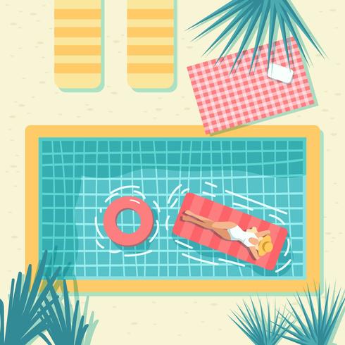 490x490 Vintage Swimming Pool Vector