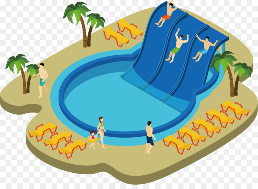 900x660 Water Park Swimming Pool Illustration