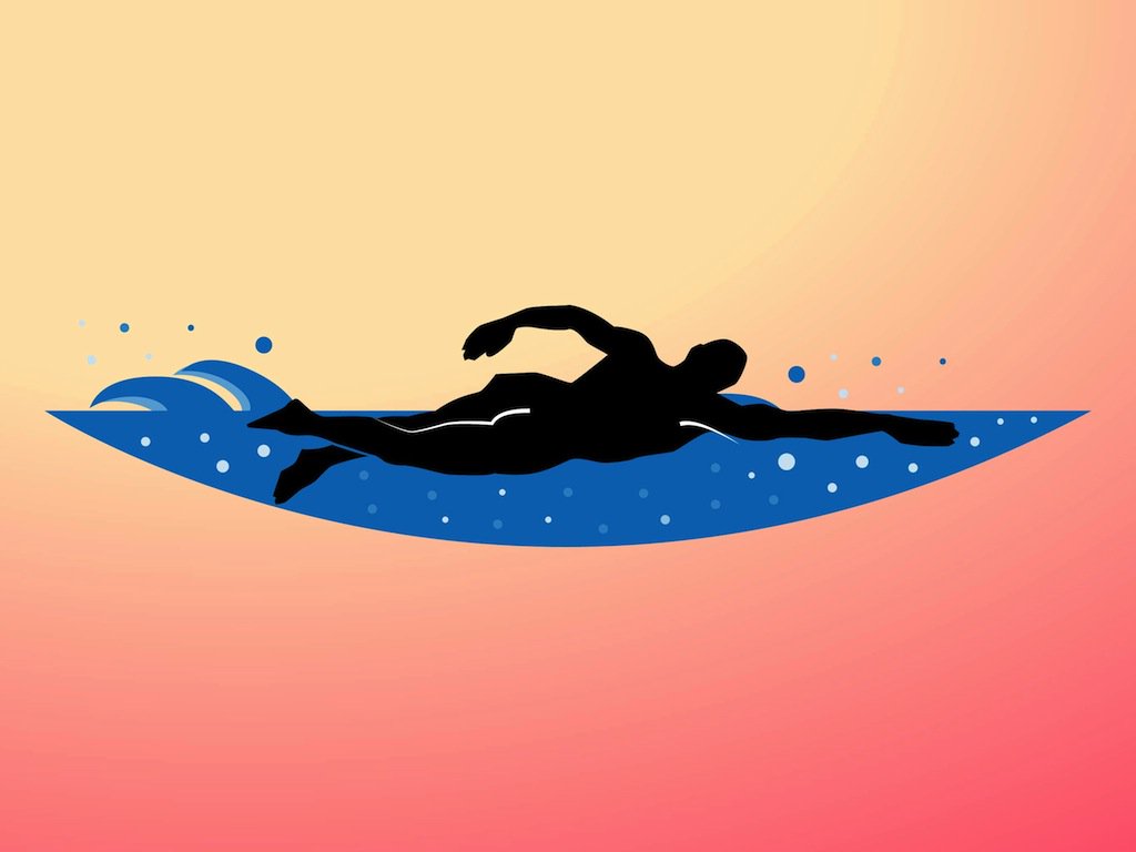 1024x768 Swimming Man Vector Art Amp Graphics