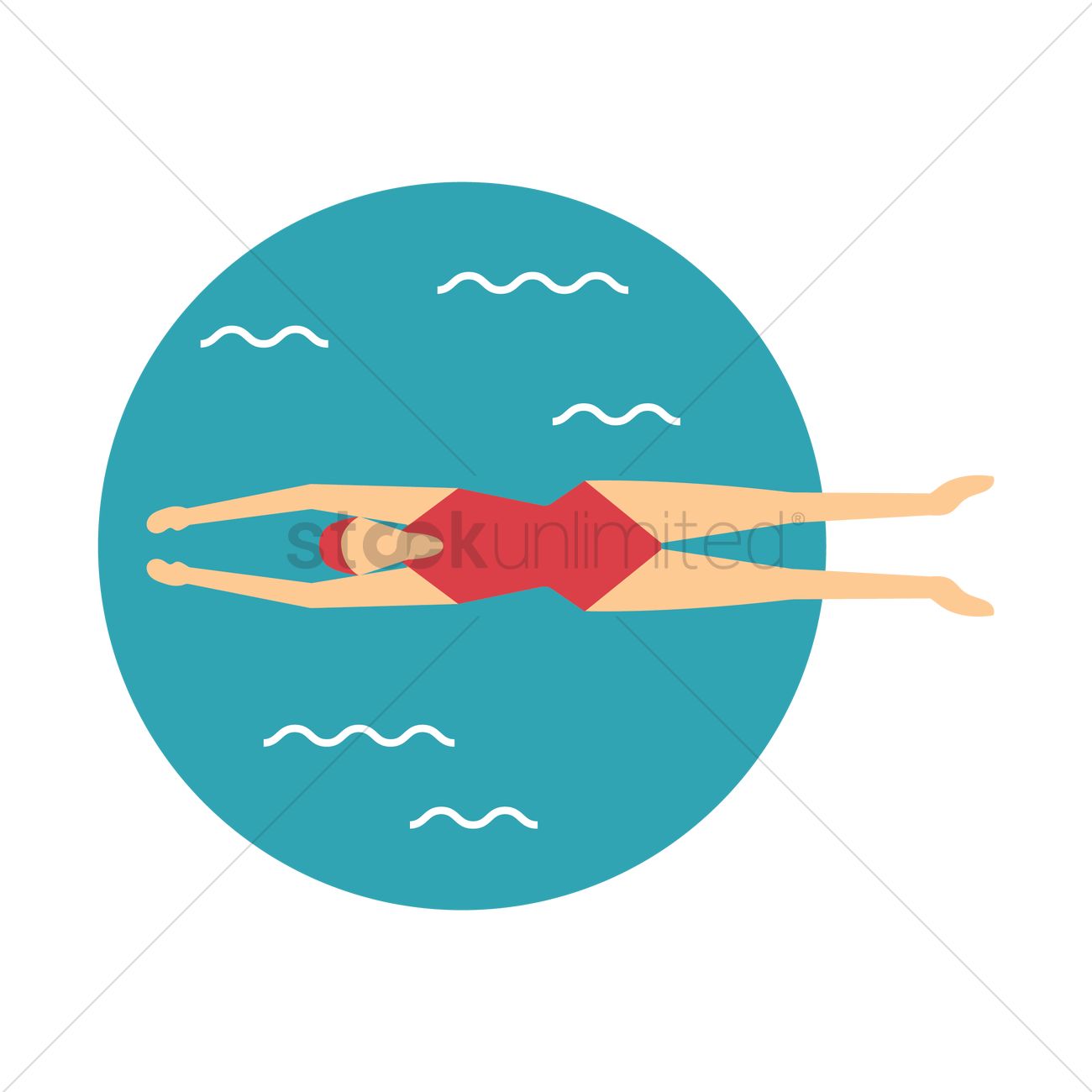 1300x1300 Free Woman Swimming Vector Image