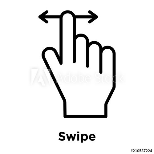 500x500 Swipe Icon Vector Sign And Symbol Isolated On White Background